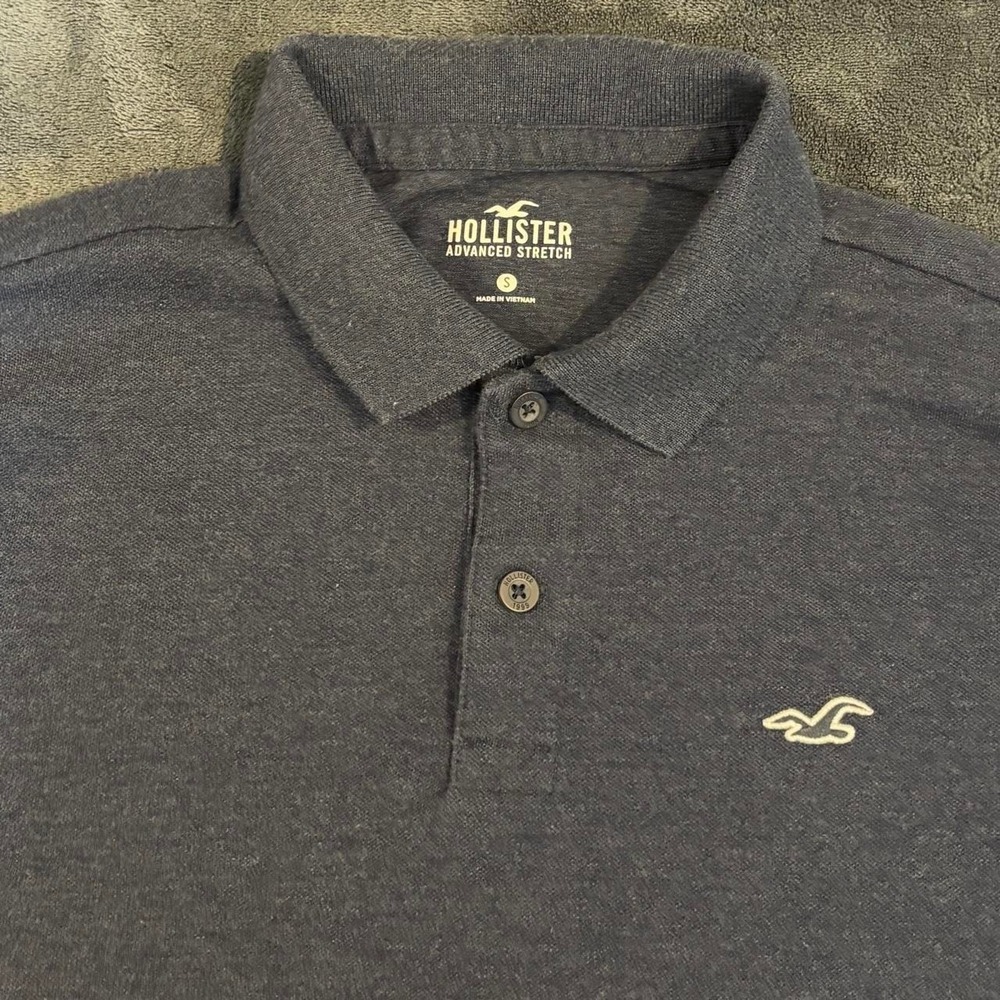 Hollister Y2K Polo Shirt Frat Preppy Advanced Stretch Mens Small Logo